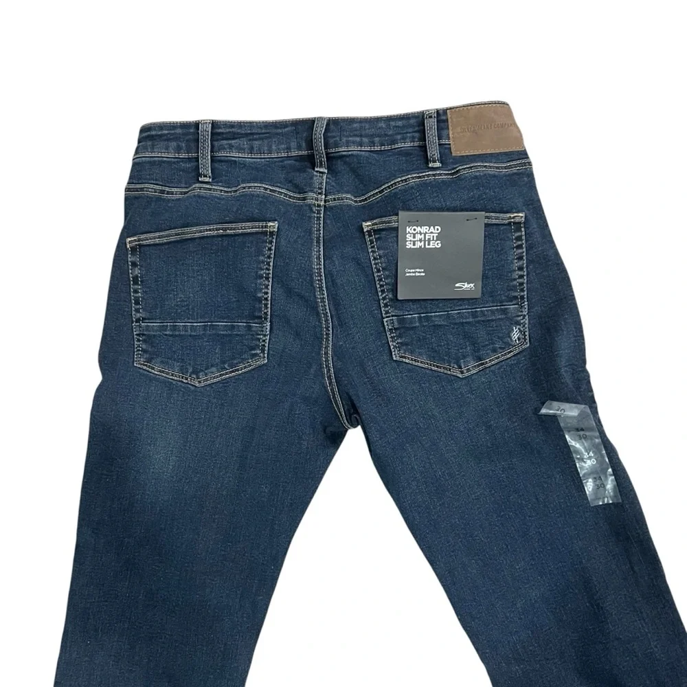 Silver Jeans Konrad Slim Fit Slim Leg Jeans Indigo Max Flex Stretch Men’s 34x30